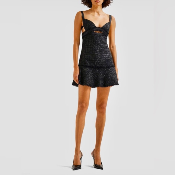 Versace - Lurex tweed cutout mini dress - Size 44IT, 8 US - Picture 1 of 15